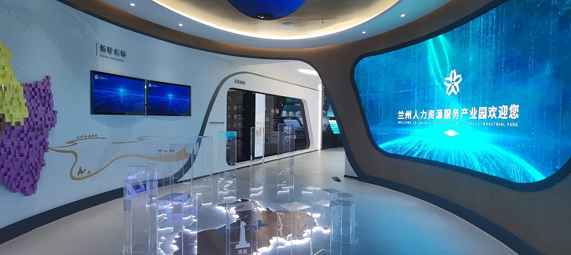 中億睿液晶屏、滑軌屏助力蘭州人力資源產業園打造創意科技化數字展廳